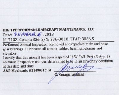 Cessna 336 log airframe 2013.jpg